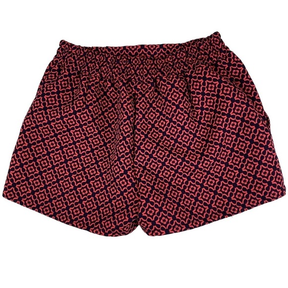 Moonlight Women's S Black Red Geometric Jacquard High Rise Elastic Waist Shorts - Picture 3 of 6